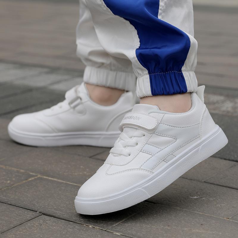 Children's little white shoes Boys' board shoes Spring and autumn new middle-aged children's and girls' four-season shoes Soft sole Campus little