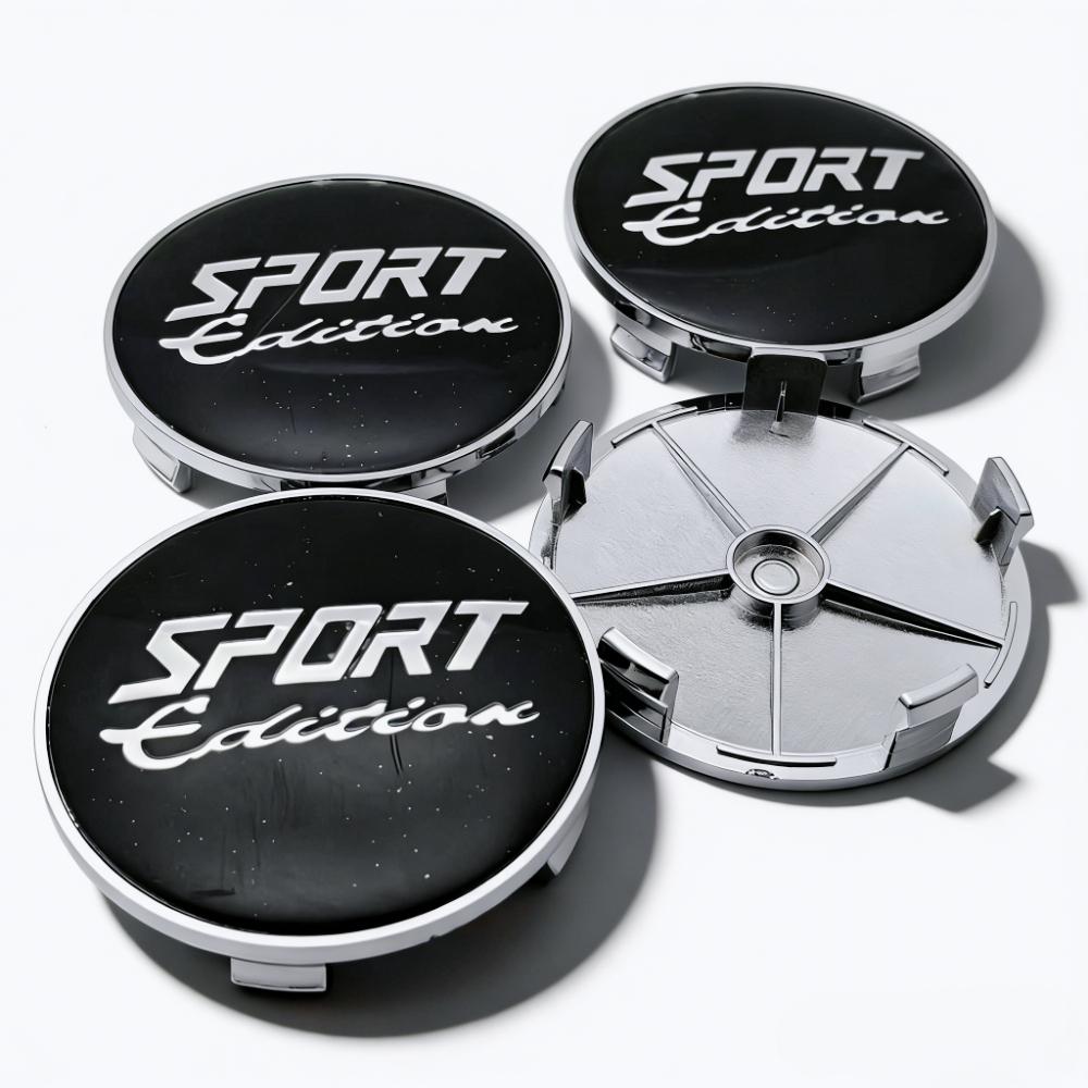 

4pcs Black Silver Sport Edition Logo Emblem Car Wheel Center Caps 68MM 63MM Wheels Hub Cap Rim Hubcaps Dust Cover Accessories Sport Edition Badge&4pcs 68 Wheel Caps