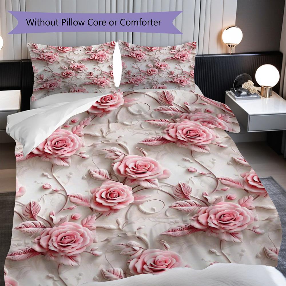 

1PC Rose pattern Bedding Quilt Set Quilt Cover Pillowcase Home Decoration Birthday Gift (1 * duvet cover + 18 * pillowcase, without core) 135x200cm