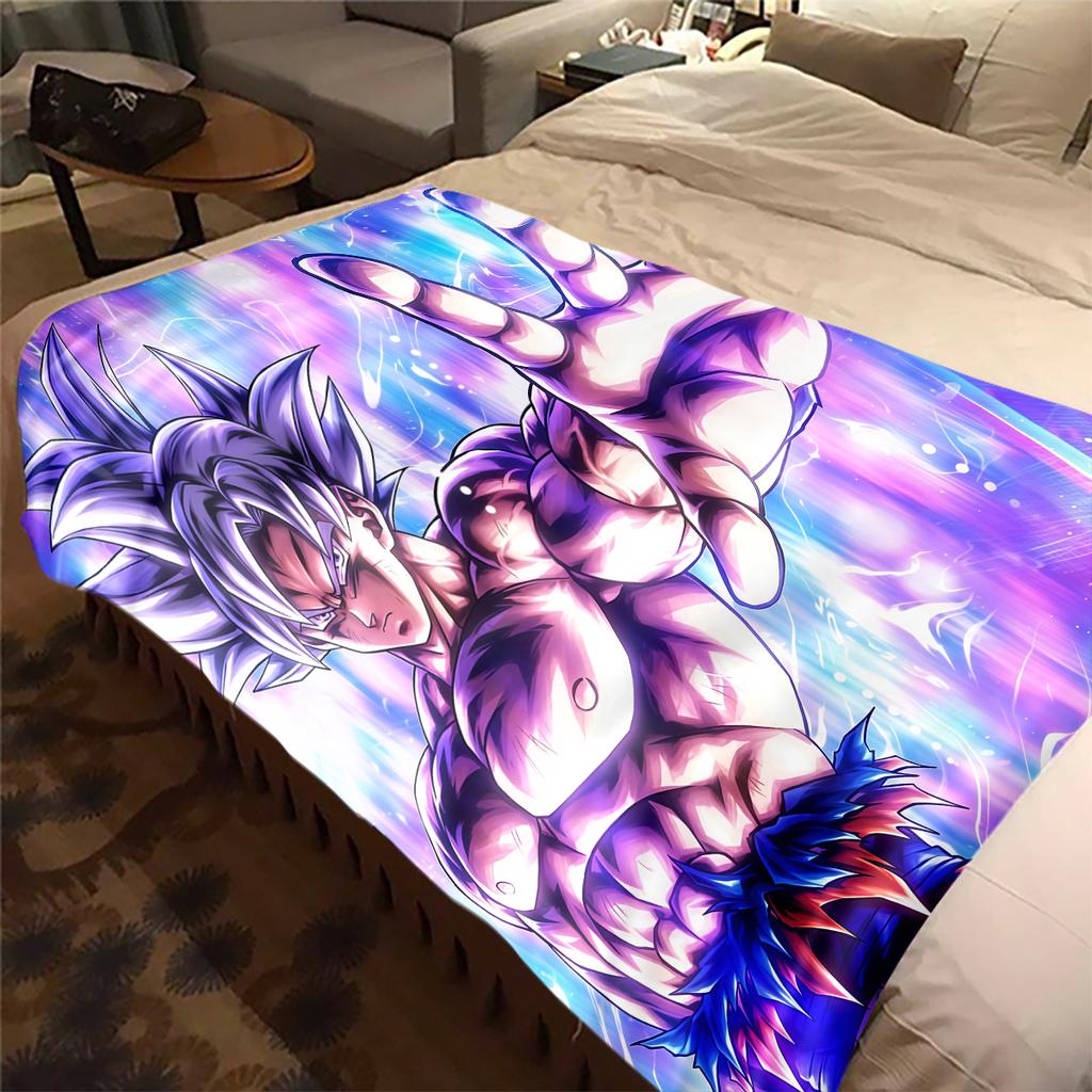 1pz Coperta in Flanella con Stampa Dragon Ball Super, Alta Qualità per Tutte le Stagioni, Decorazione per la Casa, Calore e Comfort, Perfetta per Regali di Natale