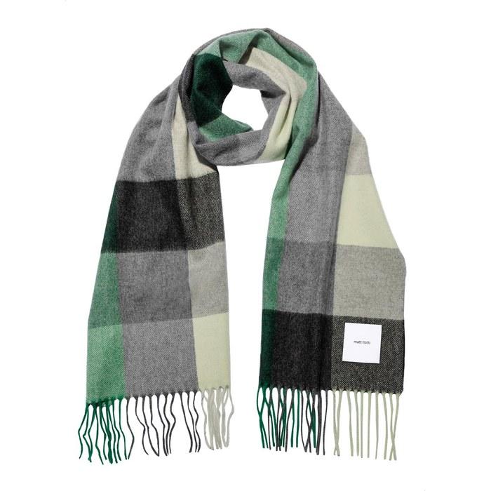 [Matti Totti] Forest Cashmere Muffler – Large, Thick, Checkered, Reversible – 100% Cashmere – Men s – B0021B-36