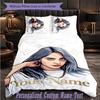 Personalized 3Pcs Bedding SetBillie Eilish Custom Text Duvet Cover Pillowcase Set Bedroom Gift