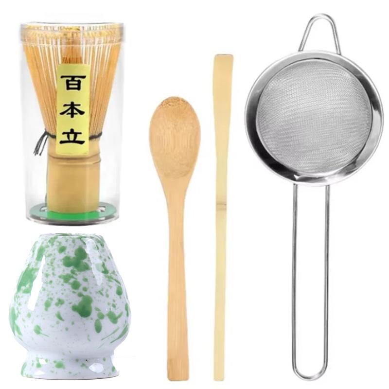 1-5PCS Japanese Matcha Tea Set Kiln Turned Ice Flower Bamboo Whisk Teaspoon Spot Tea Sets Indoor Tea-making Tools Accessories