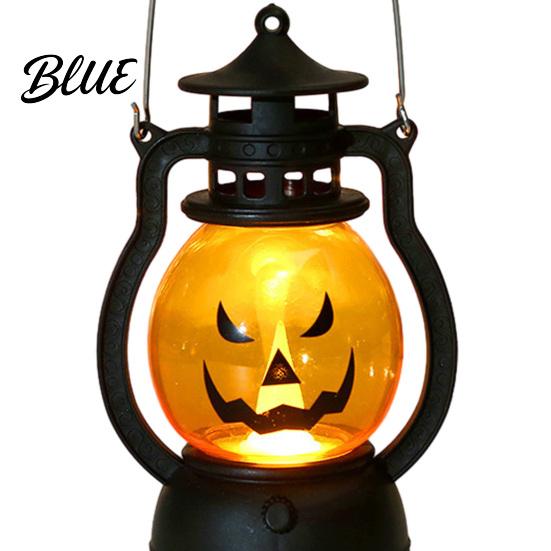 Halloween Retro Horse Lantern Pumpkin with LED Light Portable Funny Hanging Light Faces Safe Flame-Free Decoration for Indoor Outdoor Party Use Cute