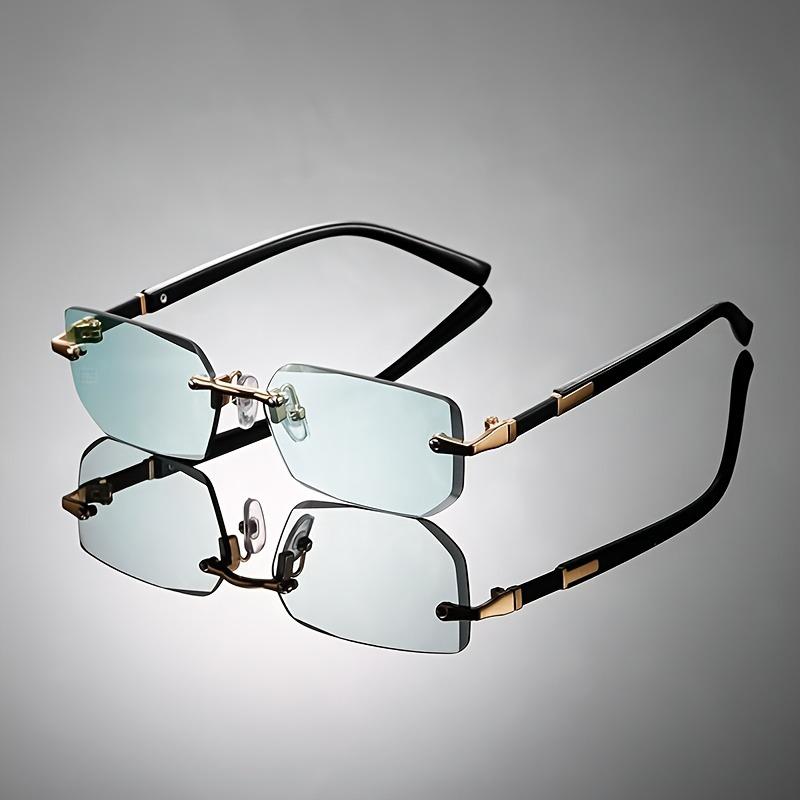 

Новые безободковые квадратные солнцезащитные очки мужские прямоугольные маленькие солнцезащитные очки мужские ретро линзы для вождения рыбалки очки с защитой от УФ-лучей