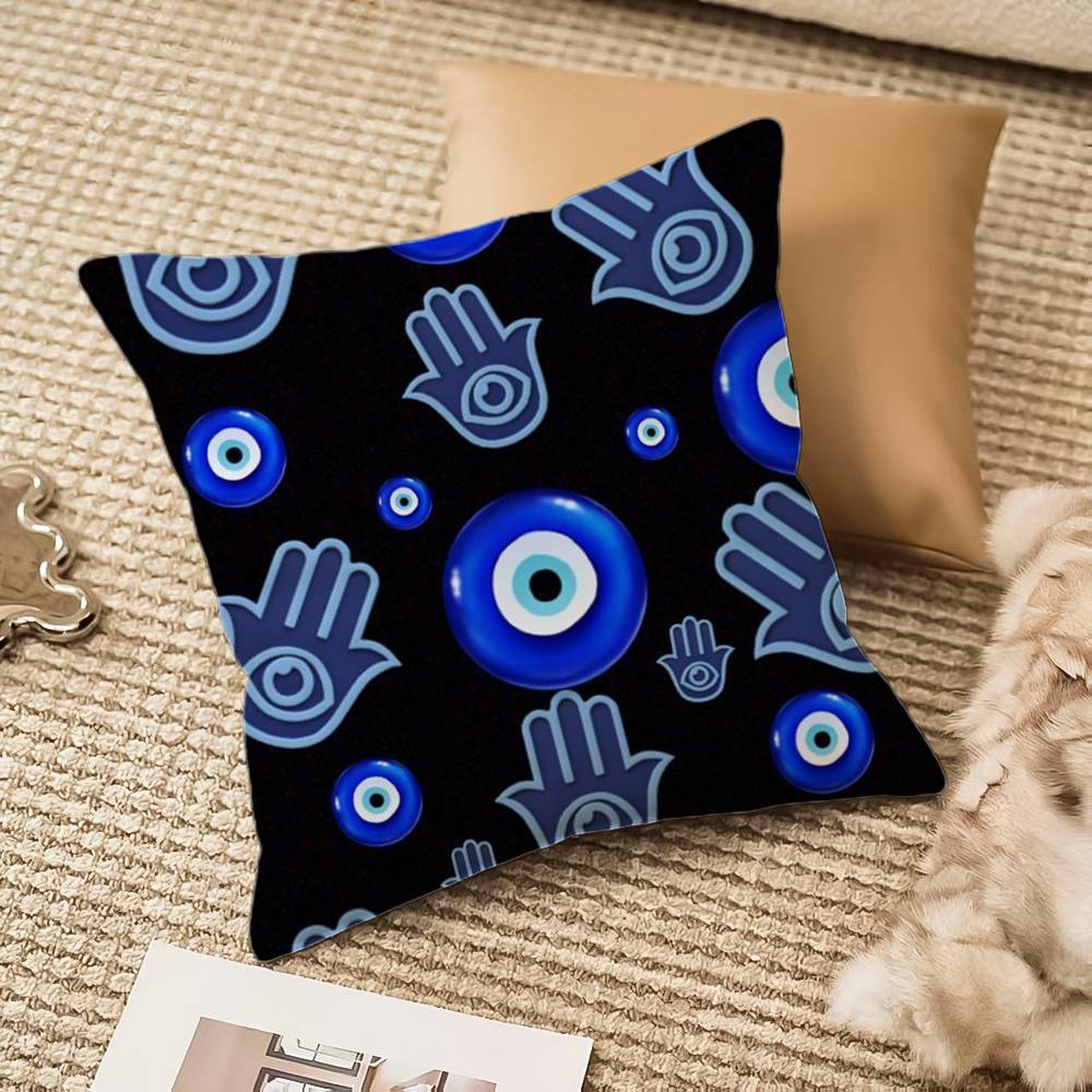 Classic Prank Evil Eyes Pillow Case Comfort Sofa Bed Silky Elegant Invisible Zipper Decorative Cushion Cover
