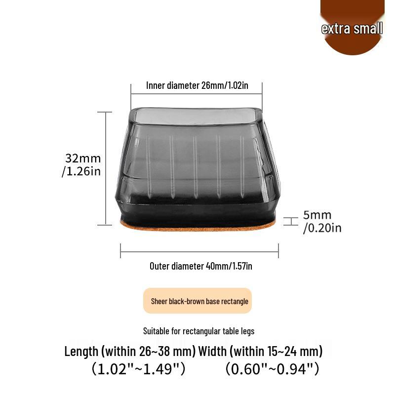 Silicone Chair Leg Covers with Felt Pads - Furniture Protection and Noise Reduction