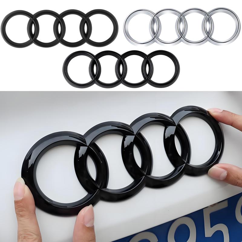 Q24 Ring Logo Car Hood Front Bonnet Grill Rear Trunk Emblem Badge Sticker Decal Accessories For a2 A3 A4 A5 A6 A7 Q2 Q3 Q5 Q8 TT