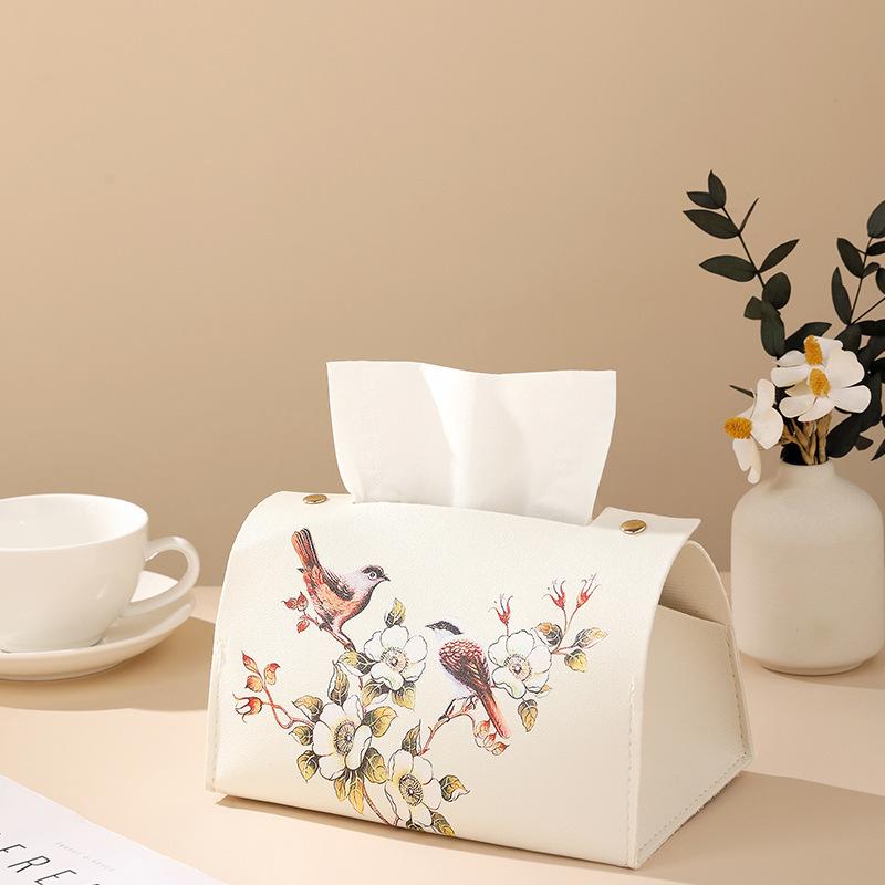 

Dustproof Napkin Holder Environmental PU Leather Foldable Tissue Box Home Office Desktop Accessories Storage tissue box