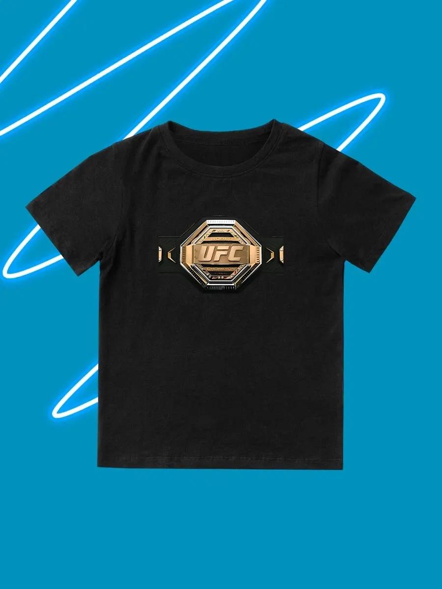 Round Neck Printed Pattern Pullover Short Sleeve Kids Tops UFC 140