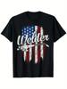 American Flag WelderDistressed Design with Welder Graphic Welding Tools100 Cotton Oneck Casual Printed Mens Tshirt
