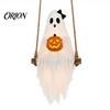 Vnitřní Venkovní Sváteční Dekorace Halloween Osvětlené Strašidelné Houpátko s Zářícím Dýní, Závěsné Strašidelné Jedinečné Noční Doplňky pro Verandu Zahrádku, LED Plovoucí