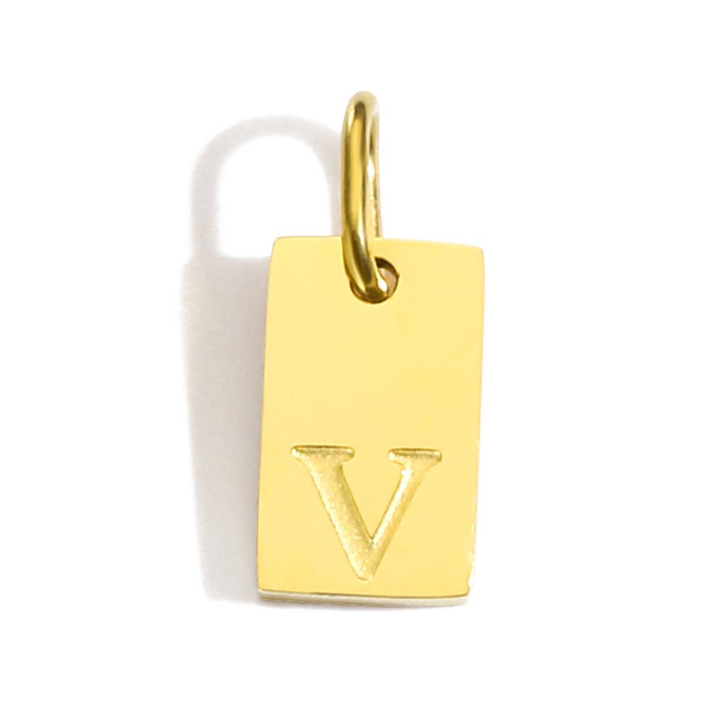 Gold-Plated Alphabet Pendant Accessories – 26 English Letters Stainless Steel for DIY Jewelry