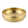 Korean Style Stainless Steel Double-Layer Gold Noodle Bowl - Large for Noodles, Rice, or Soup with Custom Logo