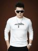 European-Style Men's Long-Sleeve T-Shirt with Lettering and Gold Stamping, 2025 Autumn New Fashion Brand Slim-Fit Top for Men