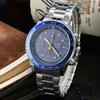 SEIKO Herren Quarz Chronograph Uhr Edelstahl / Lederarmband Tachymeterlünette Leuchtzeiger Datum Sport Business Herren Armbanduhr