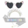 Just Married White Pearl Letter Wedding Glasses for Groom, Bride, Bridesmaid