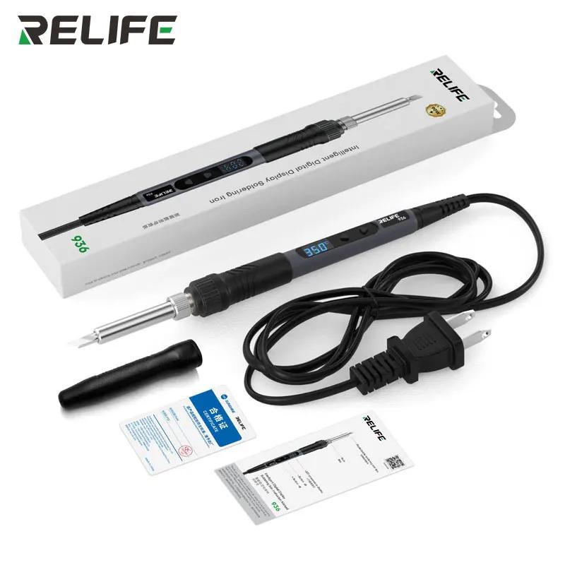 

RELIFE 936 90W Intelligent Digital Display Portable Soldering Iron 120~550℃ Adjustable Supports 900M Series Soldering Iron Tips RL-936 EU220V