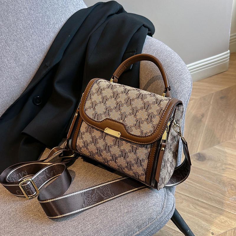 Ielgy Retro Fashion Classic Printed Small Square Bag All-Match One-Shoulder Cross-Body Broadband Female Bag