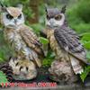Home Art Craft Niedliche Dekoration Eulenform Harz Desktop Lebensechte Indoor Garten Figur Ornament Outdoor Anti-Vogel-Kollektion