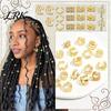 Non-fading Hair Jewelry 32/40/60Pcs Dreadlock Accessories, Hollow Carved Rings, Open Twisted Style Beads Design Easy to Wear Cuffs for Festivals
