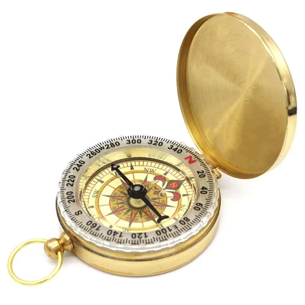Brass Material Portable Pocket Compass Gold Color Camping Compass Outdoor Compass  Navigation золотой