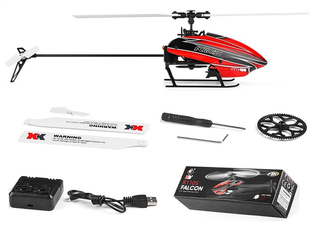 MALTA - XK K110S Propeller-less Set (sold Separately) Futaba S-FHSS Compatible RC Helicopter for Beginners, Complete Model, Includes Japanese