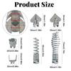 Abflussreiniger Kombi-Schneidkopf-Set, Edelstahlfeder Automatische Verriegelung Abflussbagger-Schneidkopf-Zubehör