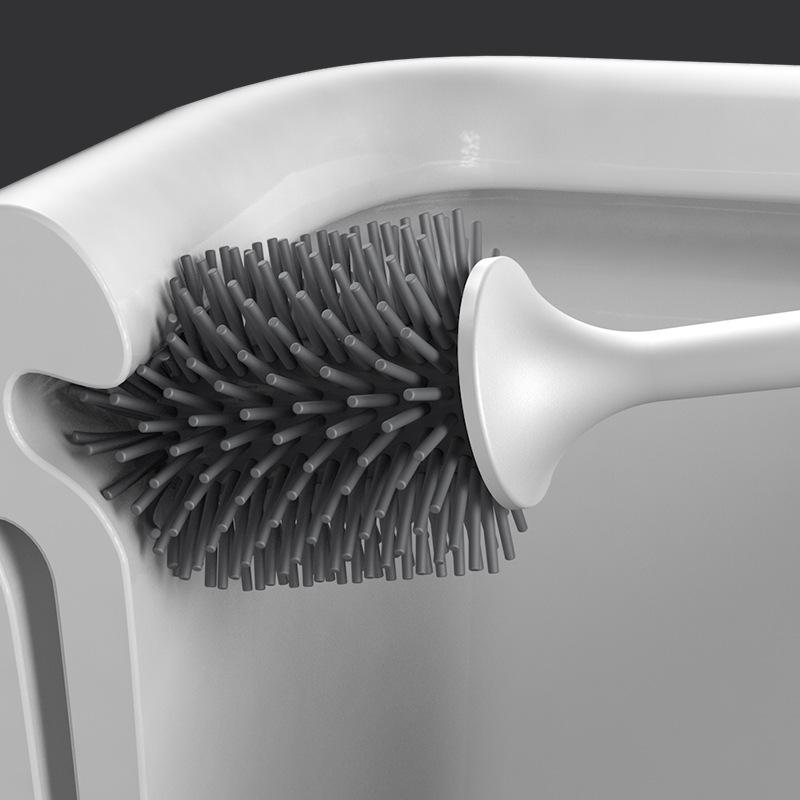 Wall-Mounted Toilet Brush with Long Handle & Soft Bristles for Bathroom Cleaning