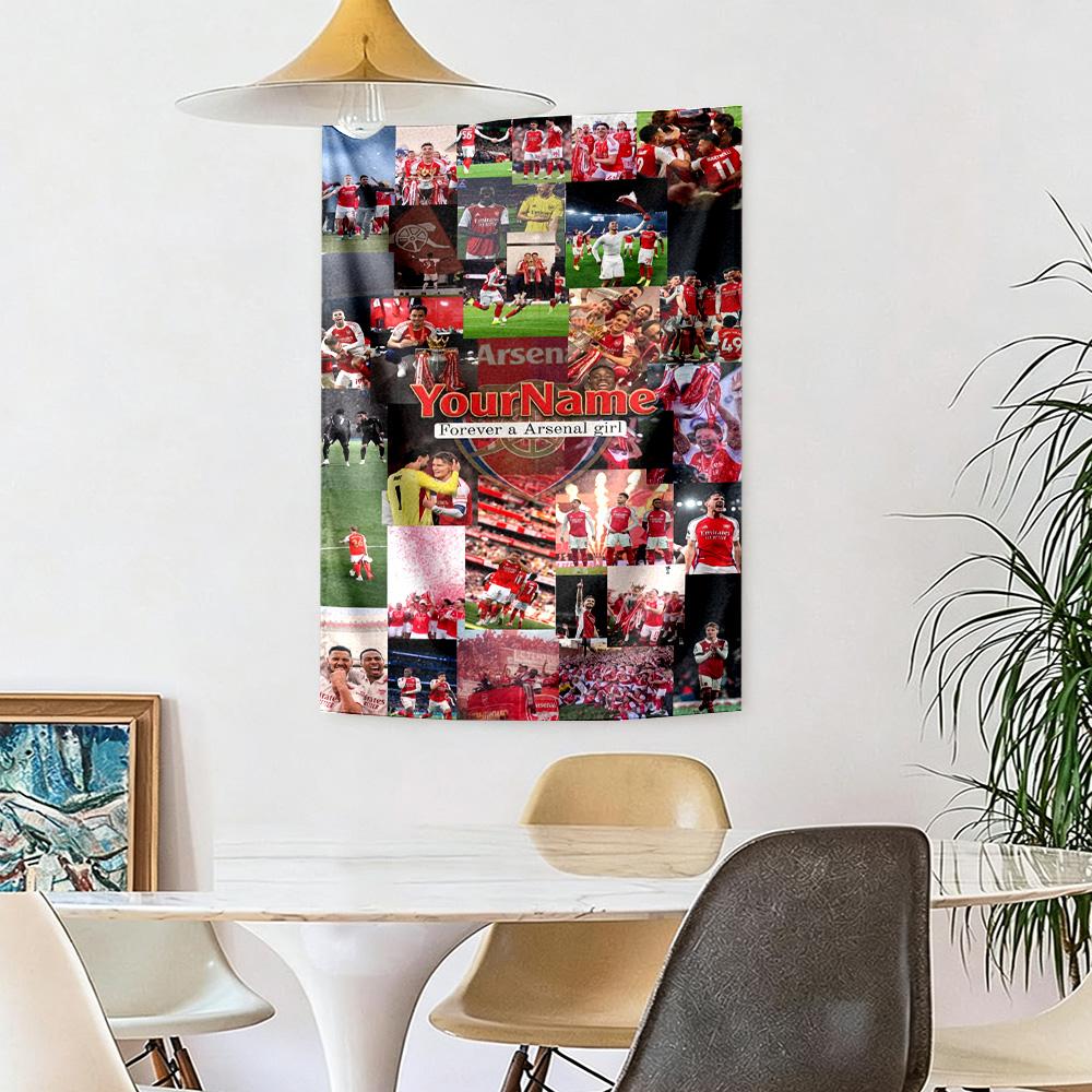 Arsenal Custom Ditt Navn Vægdekoration Vægtæppe Kunst Til Kæledyrsminde Fødselsdag Bryllupsfest Baggrund Familiegave