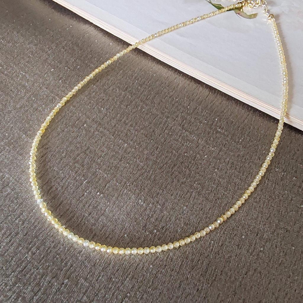 Delicate Japanese-Korean Zircon Beaded Crystal Necklace: Versatile Summer Accessory