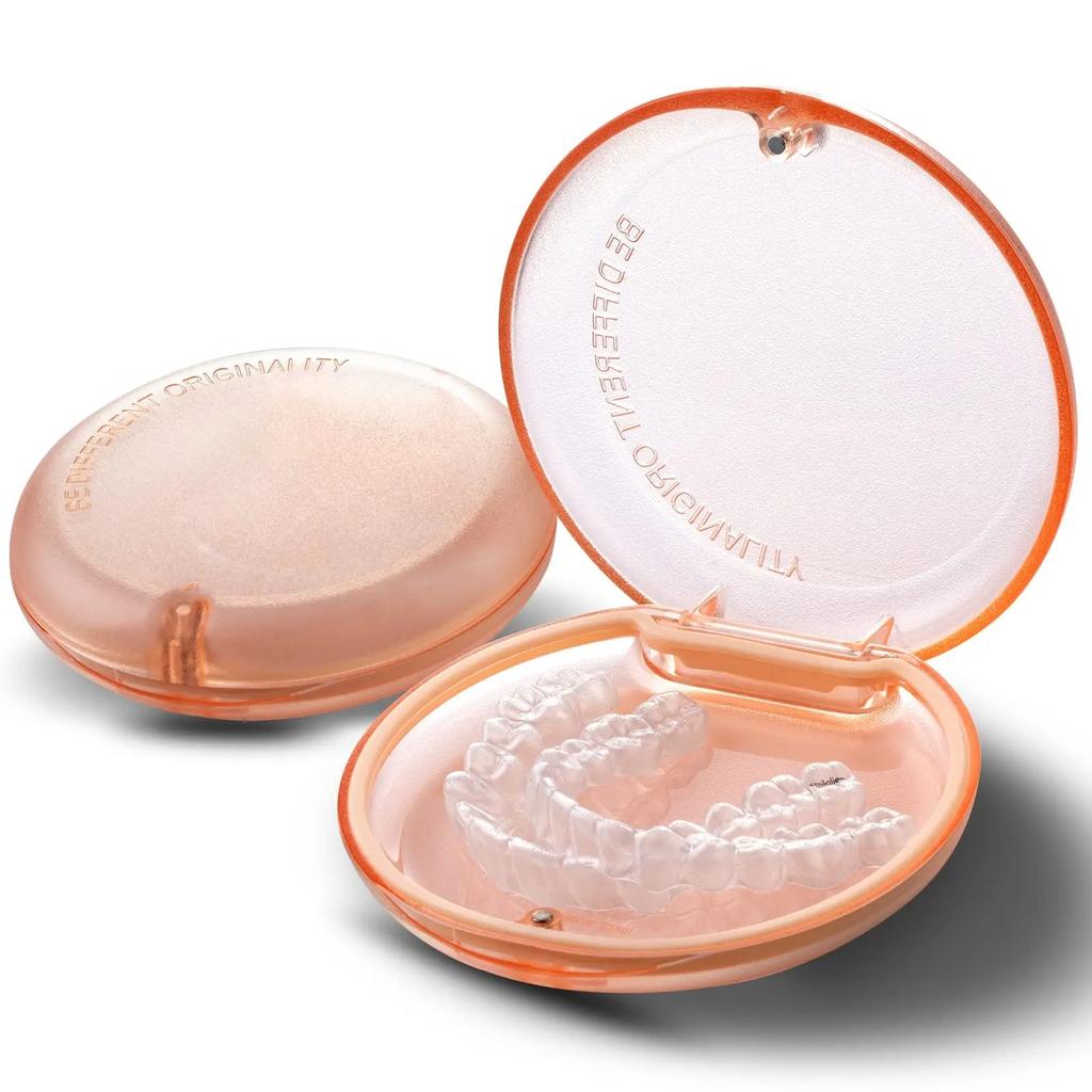 Retainer Case Odorless with Removable Seal Ring Large Teeth Night Guard Case Slim Aligner Case Holder for Teenage Adult