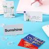 WTEMPO Mini Card Stands Place Card Holders Clear Paper Board Photo Clips Party Table Number Holders Office Business Price Tags Menus Labels