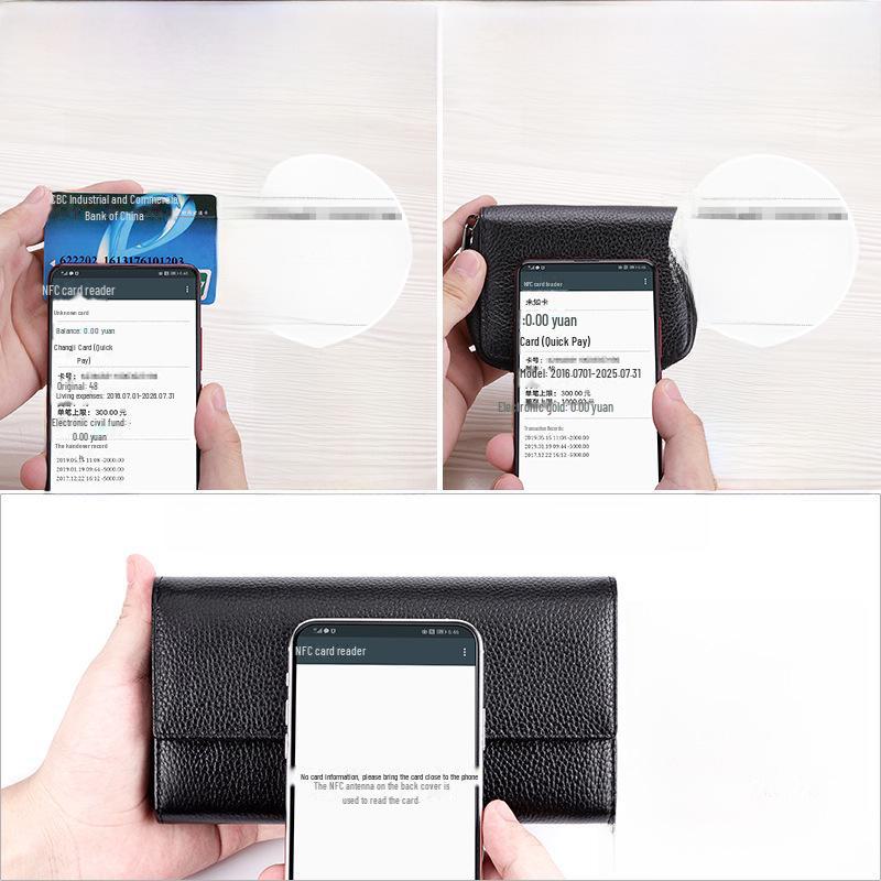 2024 Damen Lange Geldbörse aus echtem Litschi-Narbenleder