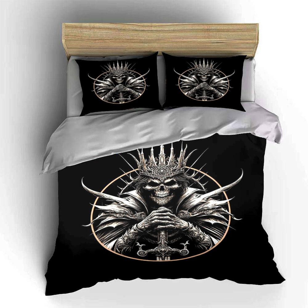 Skull, crown, and sword. Bedding sets Duvet cover sets Duvet covers Pillowcases(1*Duvet Cover 2*Pillowcases without duvet insert)