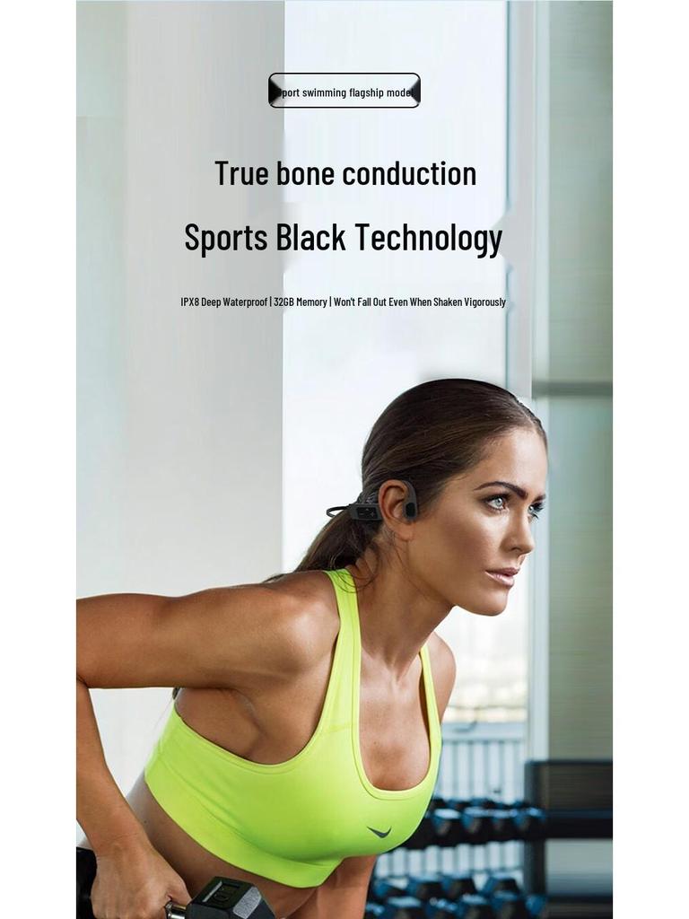 Waterproof S800 Bone Conduction Bluetooth Earphones for Swimming and Sports with Ear-Hook Design and High-Quality Sound