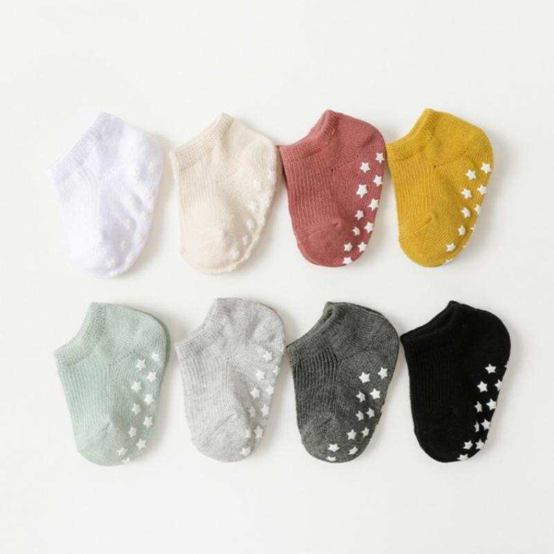 8Pairs/set Baby Anti-Slip Ankle Socks Spring Summer 0-3Years Infant Toddler Cotton Floor Socks First Walker Indoor Short Sock