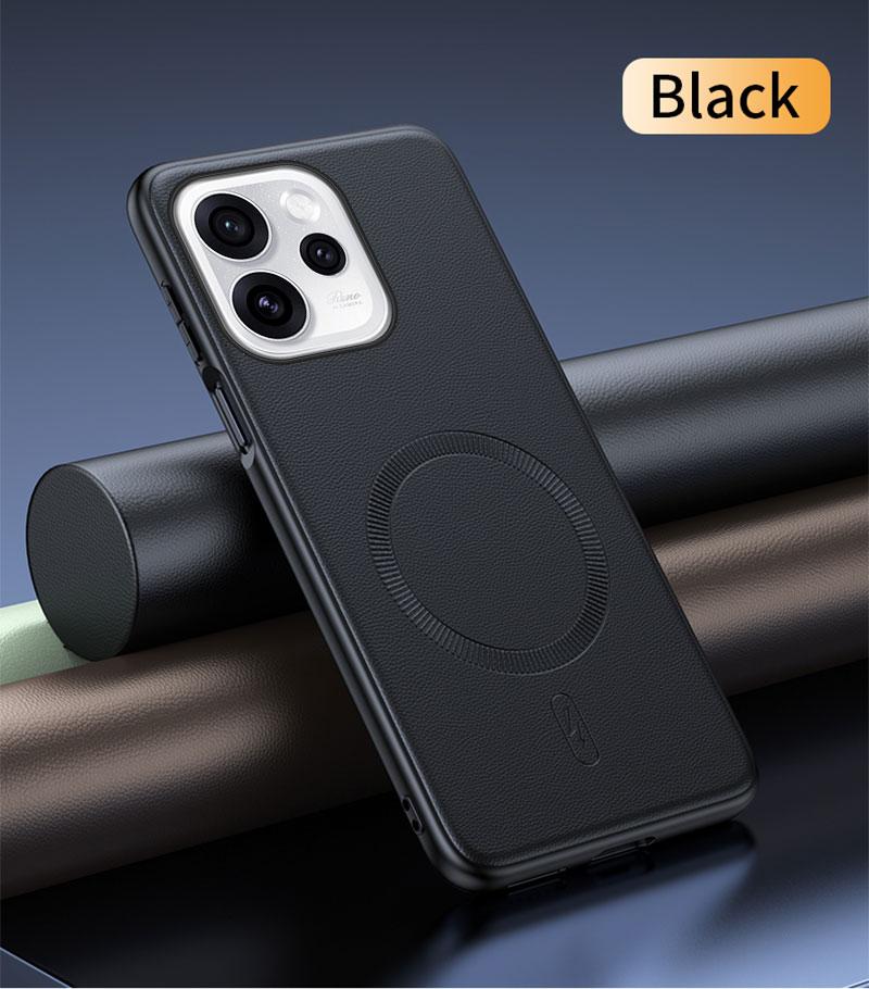 Funda Magnética de Cuero Shield para Oppo Reno 15 Para Oppo Reno 15 Antihuellas Antideslizante PC+TPU