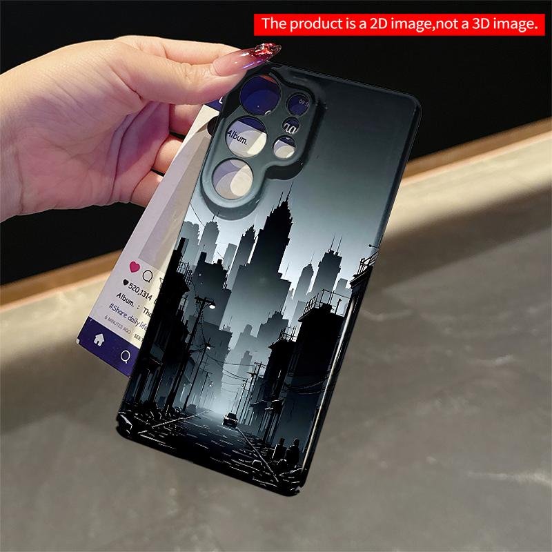 2DFlat Samsung Phone Case Urban Silhouette Cityscape Phone Case Applicable To Galaxy S22 S23 S24 S25ULTRA S26 A12 A13 A14 A15 A16