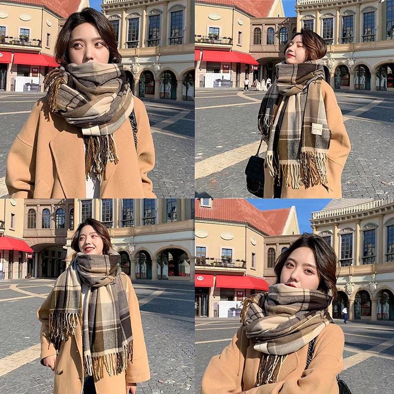 

Winter Plaid Scarf Female Autumn And Winter Everything Casual Classic Imitation Cashmere Plaid A