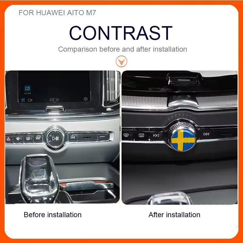 Pro Volvo S60 S90 XC40 XC60 XC90 V60 V90 C40 Dekorace interiéru samolepka s tlačítkem přehrávání