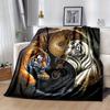 1pc Orange and White Tigers in Balance Blanket  Perfect for Home Decor,Living Room, Travel, Camping, Car Blankets