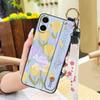 Durable Back Cover Phone Case For Samsung Galaxy A07 Flower Silicone Anti-knock Wrist Strap Shockproof Lanyard Anti-dust