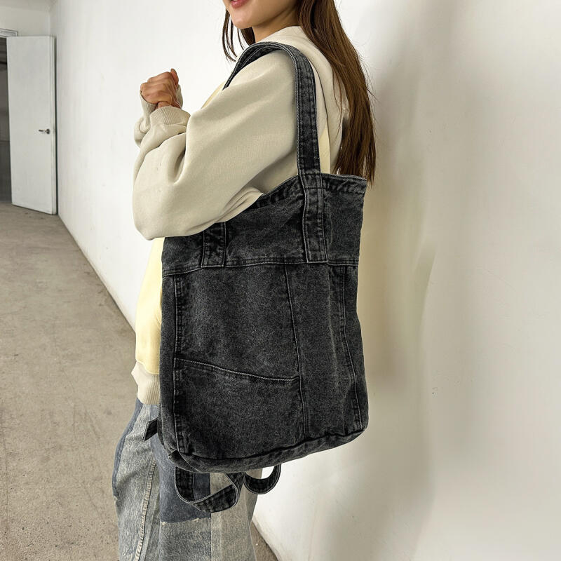 Denim Tote Bag Women's Large Capacity Commuter Handbag