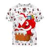 Men's Summer Christmas Pattern 3D Print T‑Shirt Creative Harajuku Fashion Casual O‑Neck Short Sleeve Loose Daily Wear Tops