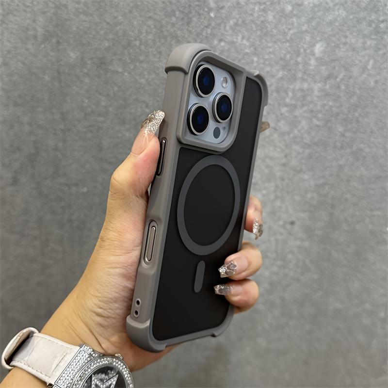 Luxury Matte Clear Four-Corner Skin-Feel Magnetic Phone Case for 17 16 15 14 13 12 11 Pro Max Plus