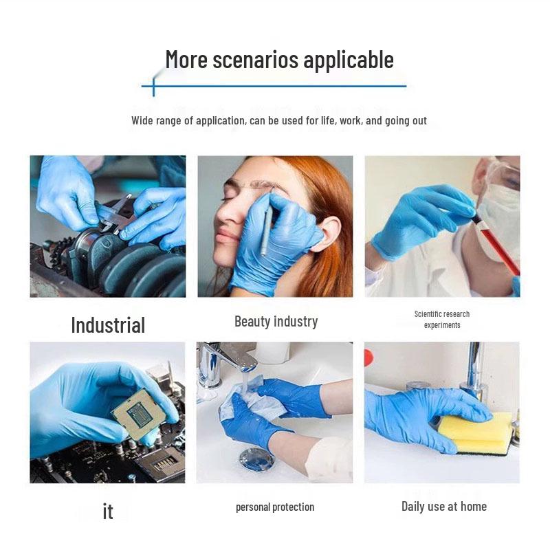 Disposable Nitrile PVC Gloves - Wear-Resistant, Anti-Static Labor Protection for Home, Kitchen, Laboratory