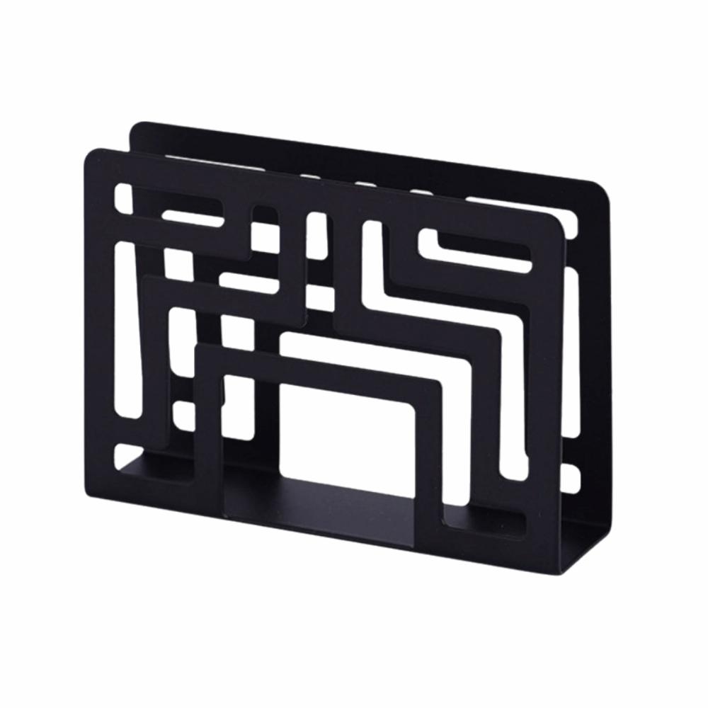 

Heavy Duty Napkin Storage Shelf Rustproof Tissue Dispenser Simple Napkin Container Party Use Style 2 Black