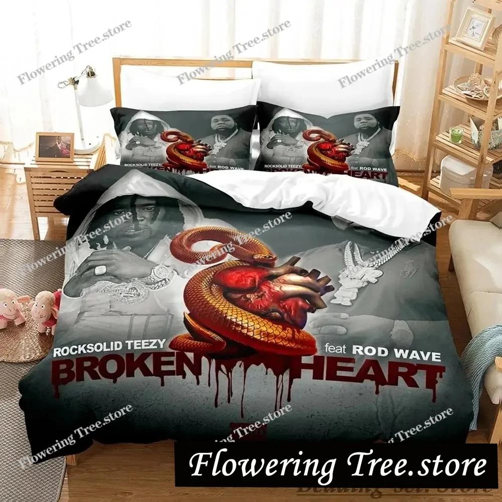 Beliebtes Rod Wave Bettwäscheset Einzelbett Twin Full Queen King Size Bettwäscheset Schlafzimmer für Erwachsene und Kinder Bettbezug-Sets Anime Bettwäsche Set Bett