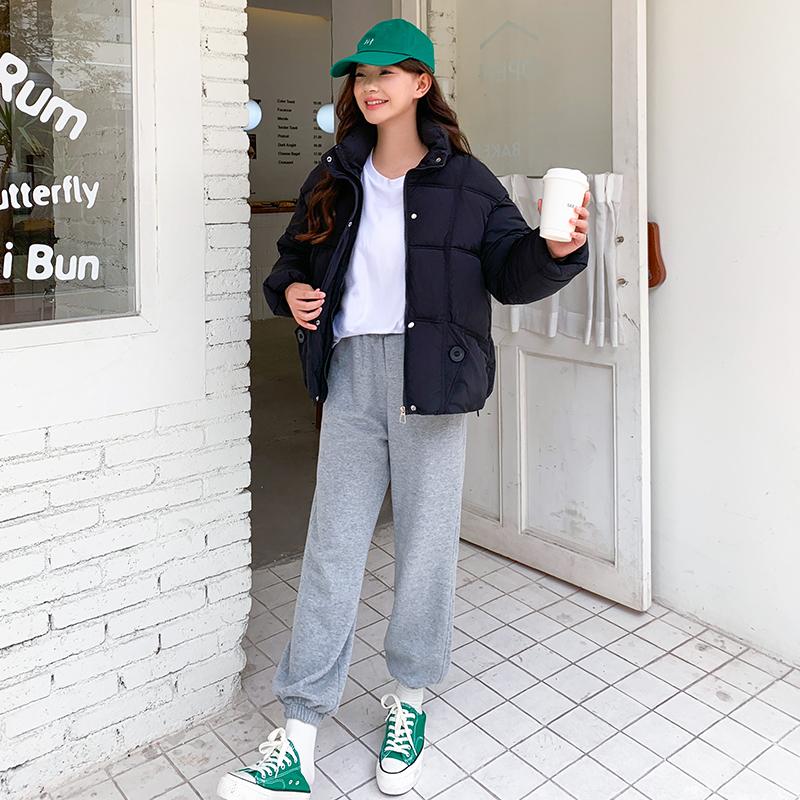 Kvinnor Höst Vinter Soild Färg Tjocka Ytterkläder Bomull Vadderad Hooded Warm Jacket Coat